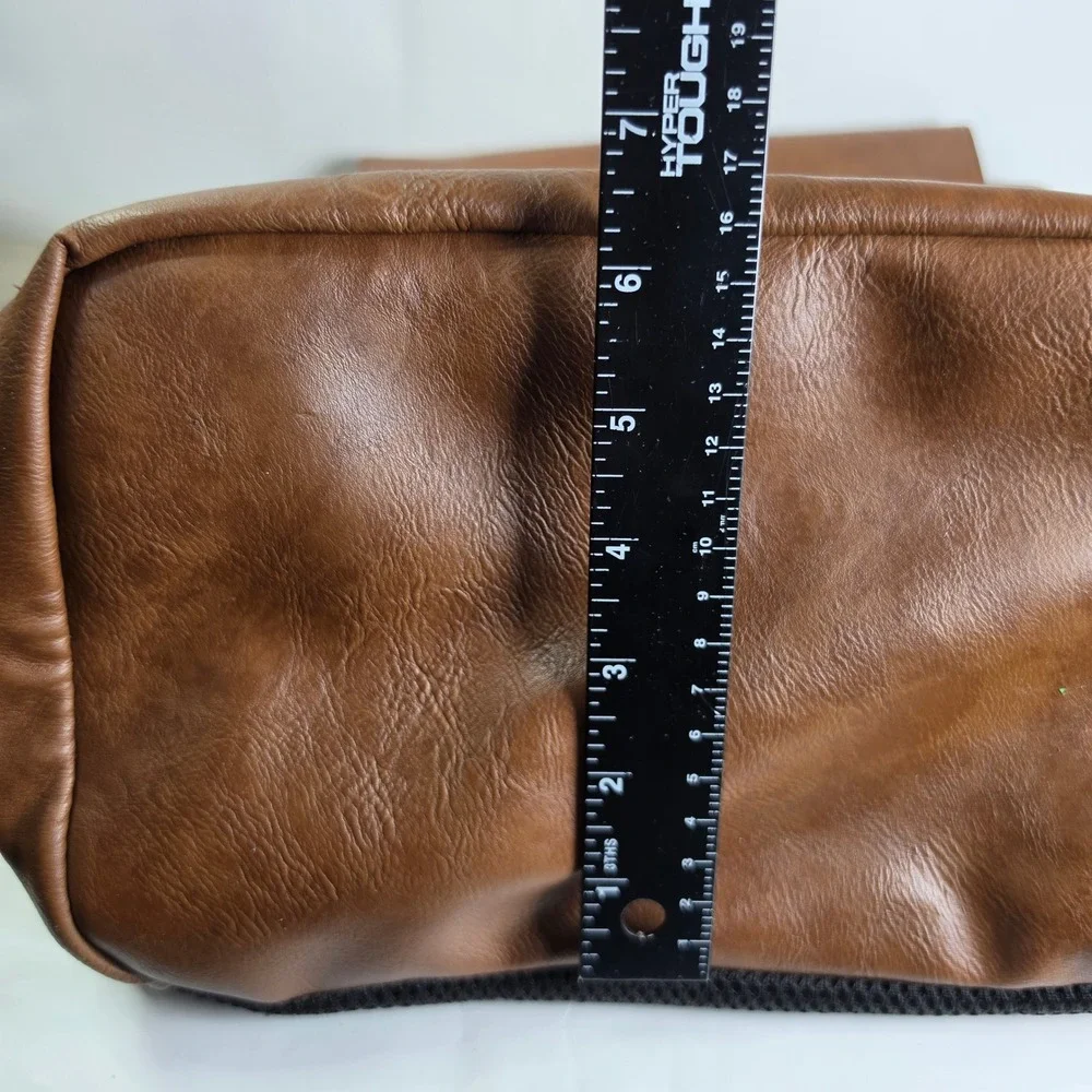LXY Vegan Leather Backpack‎ Vintage Laptop Bag Brown School Travel USB Port